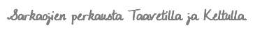 Sarkaojien perkausta Taavetilla ja Keltulla.